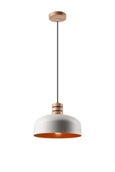 Image of Dome Pendant Ceiling Lights White / Orange, 1x E27