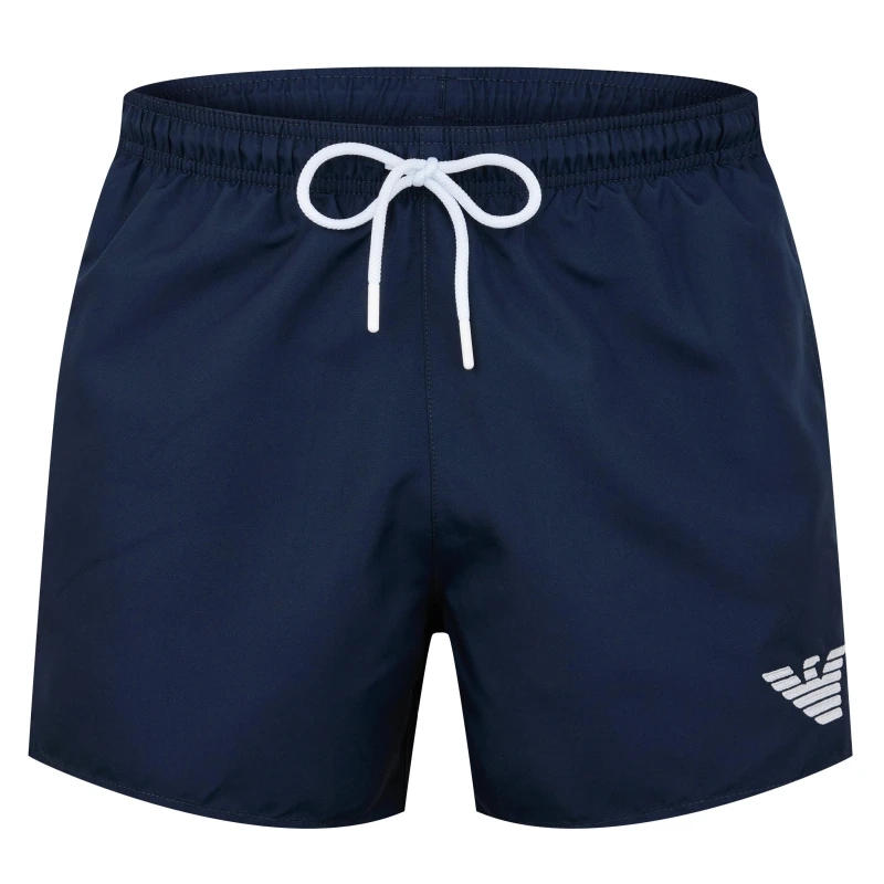 Image of Emporio Armani Mens Woven Boxer - Blue Blue S