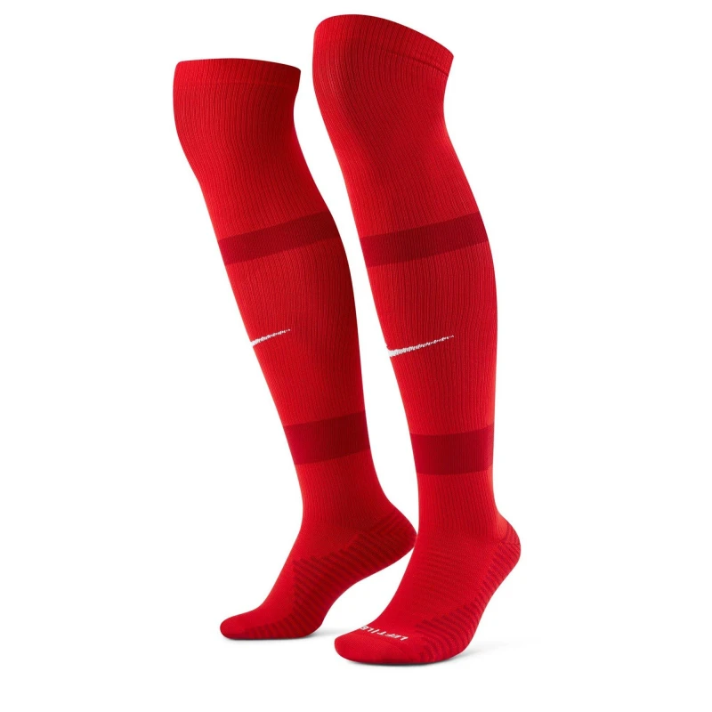 Image of Nike Matchfit Soccer Knee-High Socks Football Sock Mens - Red Red 4 -8