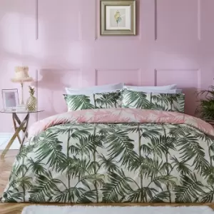 Image of Parlour Palm Tree Duvet Cover Set Blush/Green