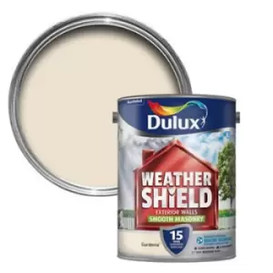 Image of Dulux Weathershield Exterior Walls Gardenia Smooth Masonry Paint 5L