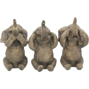 Image of Three Wise Elephants Figurine