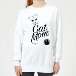 Image of Cat Mom Womens Sweatshirt - White - 3XL