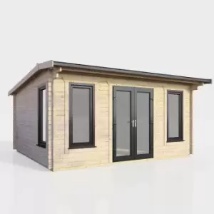 Image of Power 16' x 12' Apex Log Cabin - Central Doors