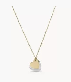 Image of Fossil Women Lane Two-Tone Stainless Steel Heart Chain Necklace