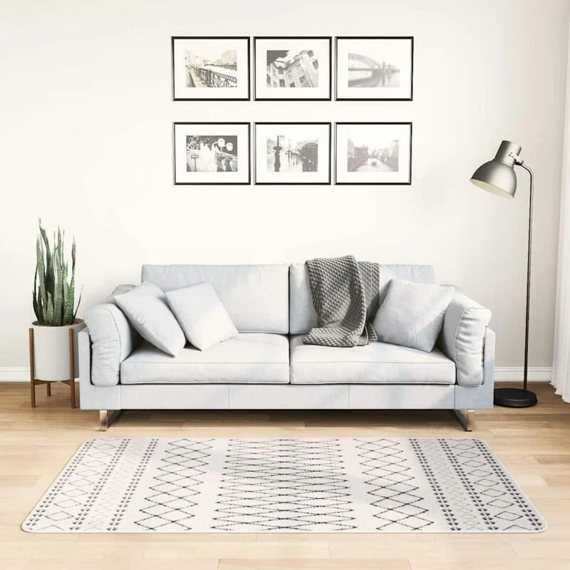 Image of VIDAXL Rug Washable 80x150cm Black and White Anti Slip Vidaxl 8720286654040