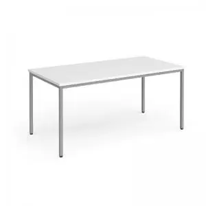 Image of Flexi 25 rectangular table with silver frame 1600mm x 800mm - white