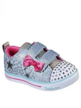 Image of Skechers Toddler Girls Shuffle Lites Plimsolls - Blue, Size 5 Younger