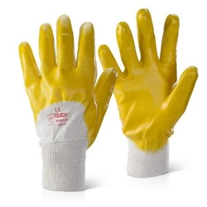 Image of Click2000 Nitrile Knitwrist Palm Coated 8 Gloves Yellow Ref NKWPCLW8