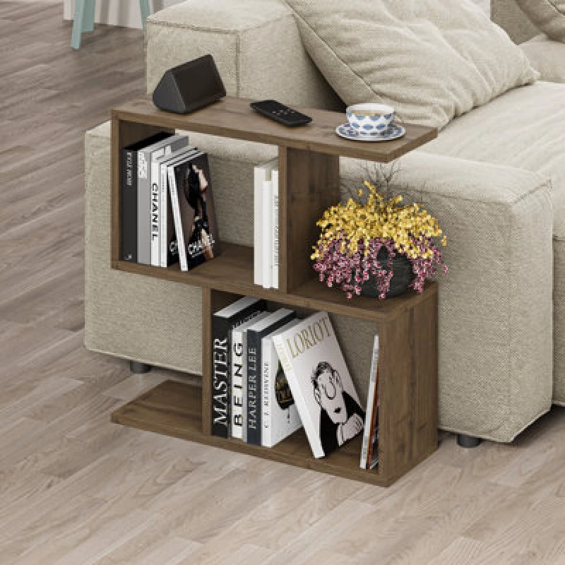 Image of Decortie End Table Versatile Design 19.5X60X60Cm Particleboard Dark Oak Effect, Brown 8683628012116