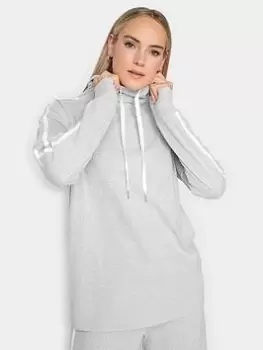 Image of Long Tall Sally Long Tall Sally Grey So Soft Side Stripe Cowl Top, Grey, Size 8, Women