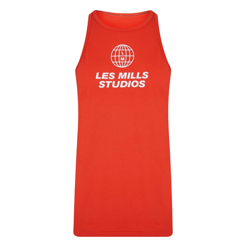 Image of Reebok Les Mills Activchill+Dreamblend Tank Top Womens Gym Vest - Orange Orange 4