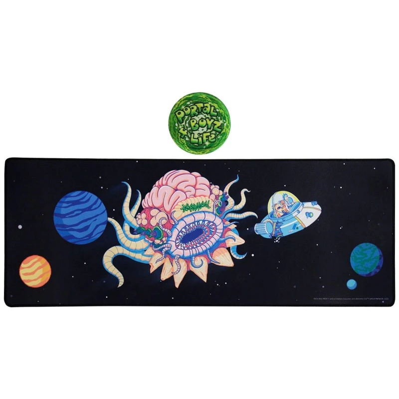 Image of Rick & Morty XL Desk Pad & Coaster Set Multi unisex