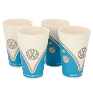 Image of Bamboo Composite Volkswagen VW Blue T1 Camper Bus Cup Set of 4