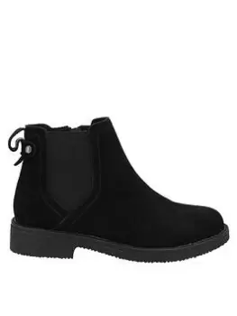 Image of Hush Puppies Wide Fitting Maddy Ankle Boot - Black, Size 4, Women