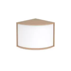 Image of Denver reception 90° corner base unit 800mm - beech with white panels