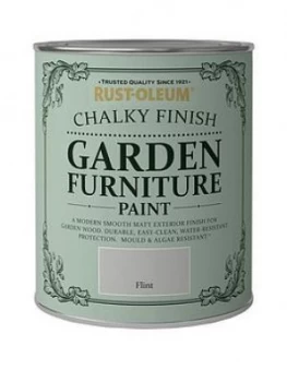 Image of Rust-Oleum Flint Chalky Finish Garden Furniture Paint - 750Ml