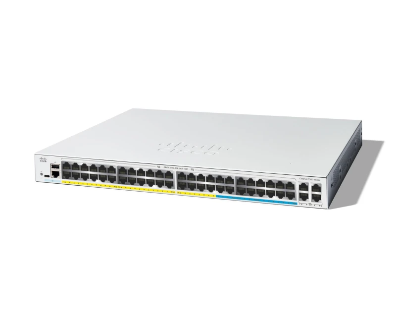 Image of Cisco Catalyst 1300 Series 1300 48-Port PoE+ SFP+ Managed L3 Rack Mountable Switch 740W C1300-48MGP-4X