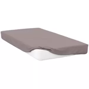 Image of Belledorm 400 Thread Count Egyptian Cotton Fitted Sheet (Kingsize) (Pewter) - Pewter