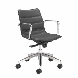 Image of TC Office Milan Swivel Chair with Armrests, Black