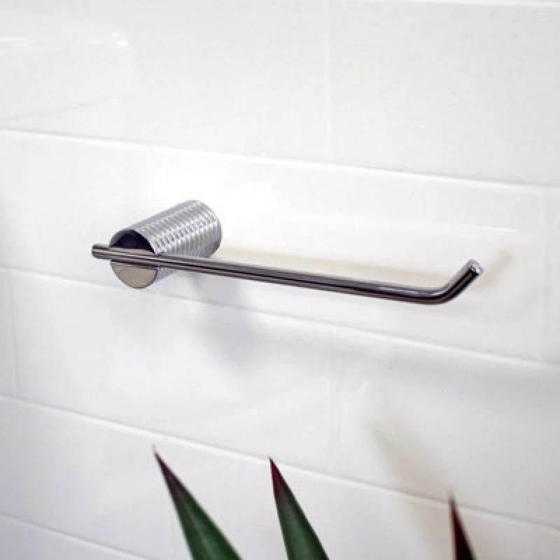 Image of Showerdrape Vitality Chrome Stainless Steel Wall Mounted Toilet Roll Holder Metallic Silver