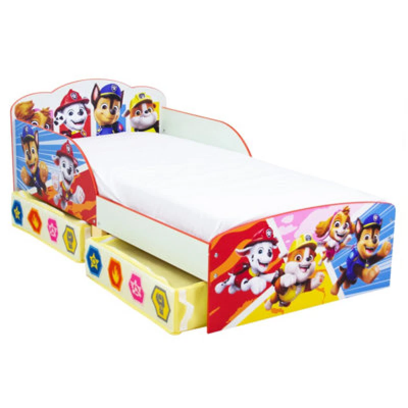 Image of Paw Patrol Badges Toddler Bed with Storage Beds One Size Multi 39463199000