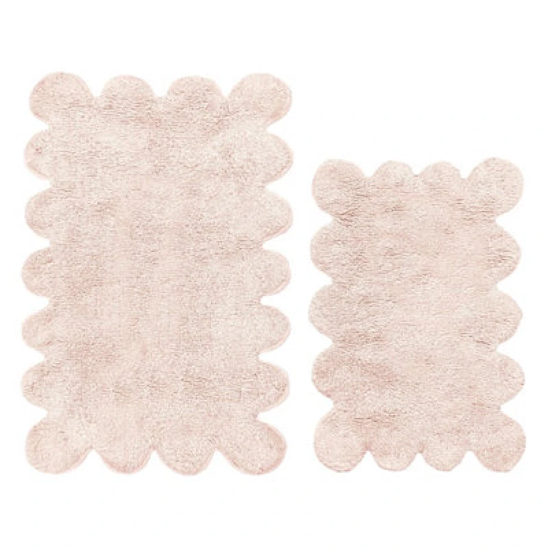 Image of Allure Bath Fashions Two Piece Scallop Bath Mat Set - Blush Pink