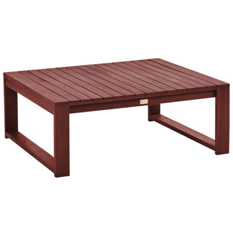 Image of Beliani Garden Coffee Table Timor 90 Cm 75cm Acacia Wood Dark Red