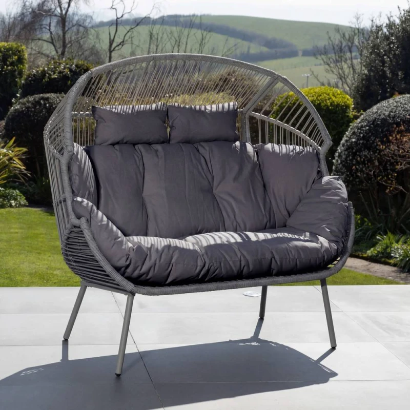 Image of Artemis Home Cocona 2 Seat Standing Egg Chair in Dark Grey Dark Grey Unisex