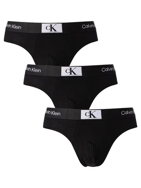 Image of Calvin Klein 3 Pack 1996 Hip Briefs Black XL