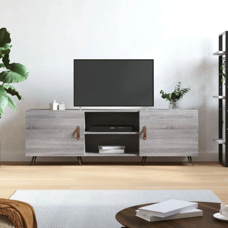 Image of Vidaxl TV Cabinet Grey Sonoma 150X30X50 Cm Engineered Wood, Grey 829074