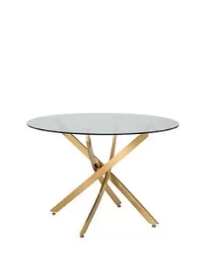 Image of Julian Bowen Monterno 100 Cm Glass Top Round Dining Table