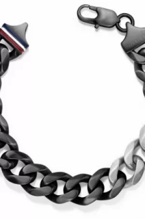 Image of Mens Tommy Hilfiger Black Ion-plated Steel Bracelet 2700682