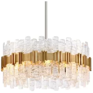Image of Ciro 8 Light Pendant ANTIQUE Leaf Stainless, Glass