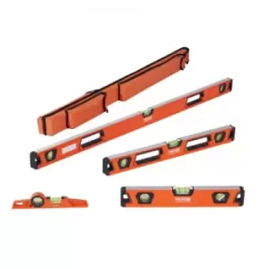 Image of VEVOR Magnetic Torpedo Level, 48/24/16/10 in Mechanical Level Set, Bubble Vials Ruler for 45/90/180 Degree, Aluminum Alloy Leveler Tool w/ Viewing Win