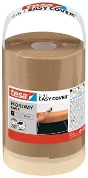 Image of Tesa Masking Easy Cover Economy S - 2 in 1 Masking Tape & Dust Sheet - 25m x 0.18m