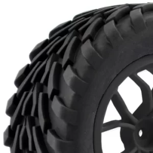 Image of Fastrax 1/10 Mega-V Truck Tyre Mounted On 12-Spoke (12Mm Hex)