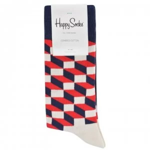 Image of Happy Socks Optic Socks - Navy/Red