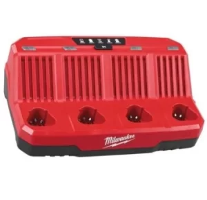 Image of Milwaukee Power Tools M12C4 230v M12 4 Bay Charger