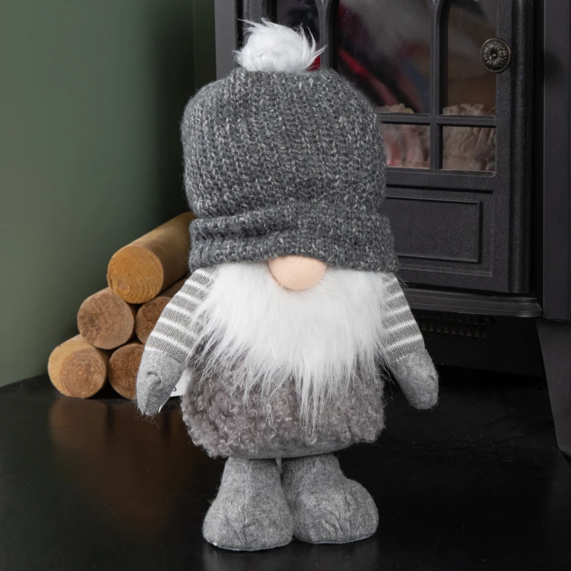 Image of 40cm Large Grey Gonk with Bobbly Hat Christmas Decoration