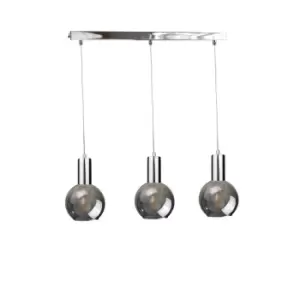 Image of Supra Bar Pendant Ceiling Light Silver, 60cm, 3x E27
