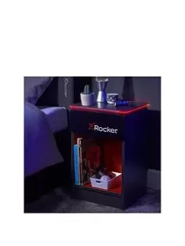 Image of X Rocker Carbon-tek Side Table With Neo LED Lighting and Wireless Phone Charging, Grey