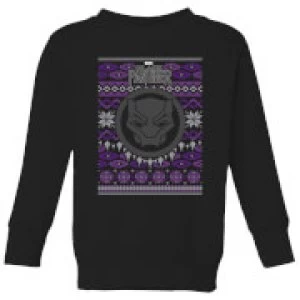 Image of Marvel Avengers Black Panther Kids Christmas Sweatshirt - Black - 7-8 Years