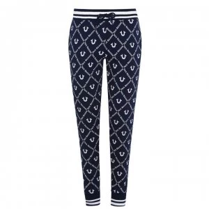 Image of True Religion Logo Print Jogging Bottoms - Peacoat