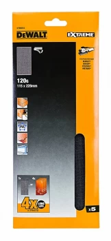 Image of DEWALT Extreme 4X Life Mesh 1/2 Sanding Sheets 120g Pack of 5
