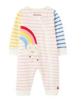 Image of Joules Baby Girls Winfield Rainbow Zip Babygrow - Multi
