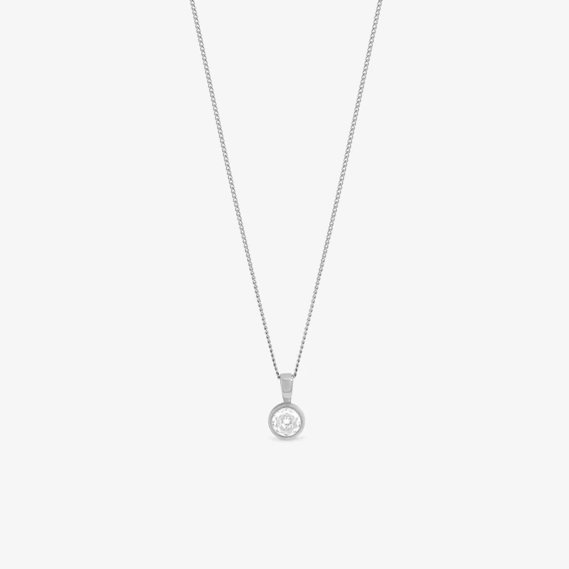 Image of Jon Richard Sterling Silver Plated Waterproof Bezel Pendant Silver female One Size