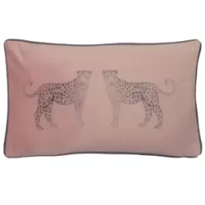 Image of Evans Lichfield Savannah Leopard Cushion Cover (50cm x 30cm) (Powder Pink)