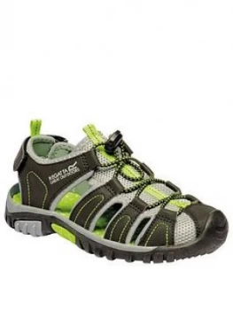 Image of Regatta Regatta Westshore Junior Sandal, Black/Lime, Size 11