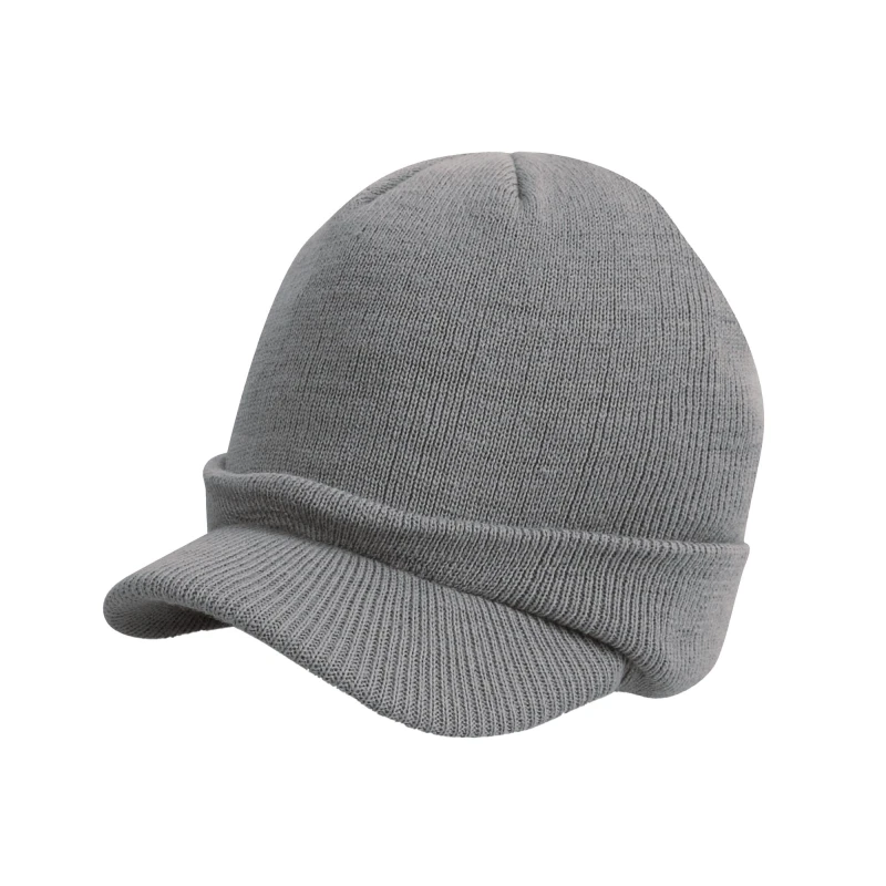 Image of Result Result Men Esco Army Knitted Hat in Grey Grey One Size Male 5063527380593